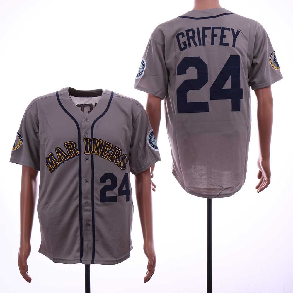 Mariners 24 Ken Griffey Jr. Gray Throwback Jersey Dzhi,We sell and wholesale Mariners 24 Ken Griffey Jr. Gray Throwback Jersey Dzhi on line form chian!
